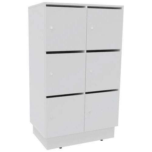 Meuble 6 Cases Eko Courrier+serrure Clé Blanc/blanc