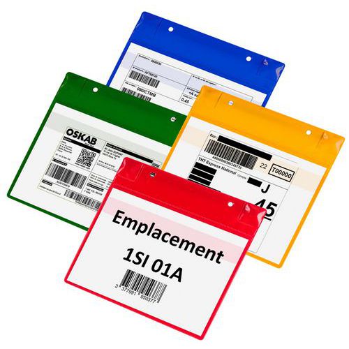 Djois Made By Tarifold - Pochette d'identification logistique A5 Paysage - Lot de 8 - PVC Magnétique - Lean Management