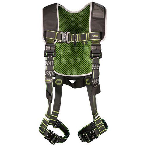 Kratos Safety - Harnais antichute avec sac à dos intégré - Noir/jaune - 2 points d'attache - Norme EN 361
