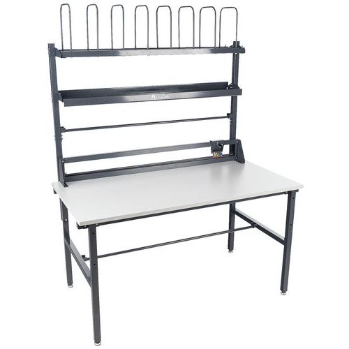 Manutan Expert - Table d'emballage complète 1600 mm - Charge 300 kg - Hauteur réglable - Idéale conditionnement