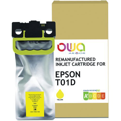 Owa - Cartouche d'encre remanufacturée Epson C13T01D Jaune - 20000 pages - Éco-responsable