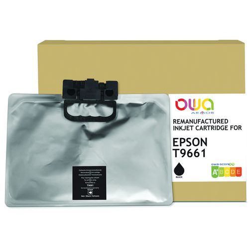 Owa - Cartouche d'encre remanufacturée Epson T9661 - Noir 900 mL - Éco-responsable et Recyclée