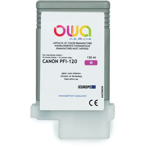 Owa - Cartouche d'encre remanufacturée Canon PFI120 Magenta 130 mL - Éco-responsable