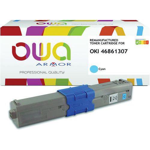Owa - Toner remanufacturé Cyan 468613 pour OKI - 10000 pages - Télétravail