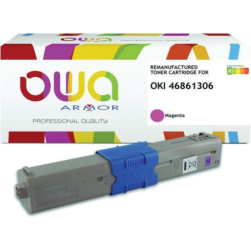 Owa - Toner Magenta Remanufacturé Oki 468613 - 10000 Pages - Laser - Télétravail