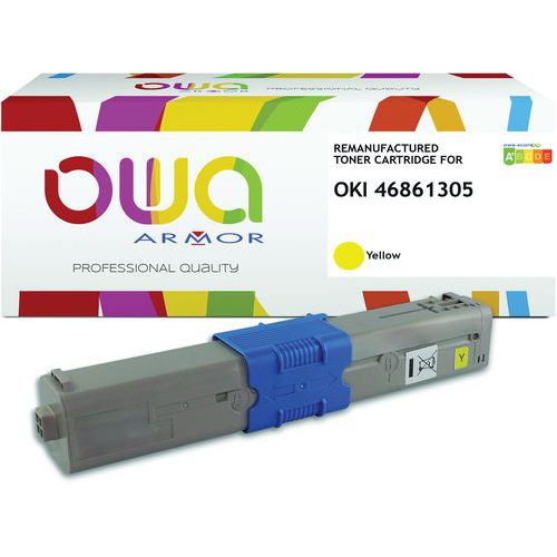Owa - Toner Laser Jaune Remanufacturé Oki 468613 - 10000 Pages - Compatible OKI