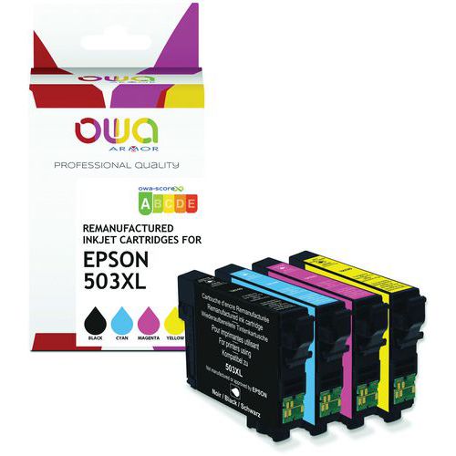Owa - Cartouche d'encre remanufacturée Epson 503XL 4 couleurs - 930 pages - Éco-responsable