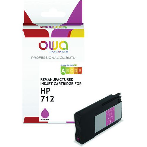 Owa - Cartouche d'encre remanufacturée HP 712 Magenta 30ml - Éco-responsable