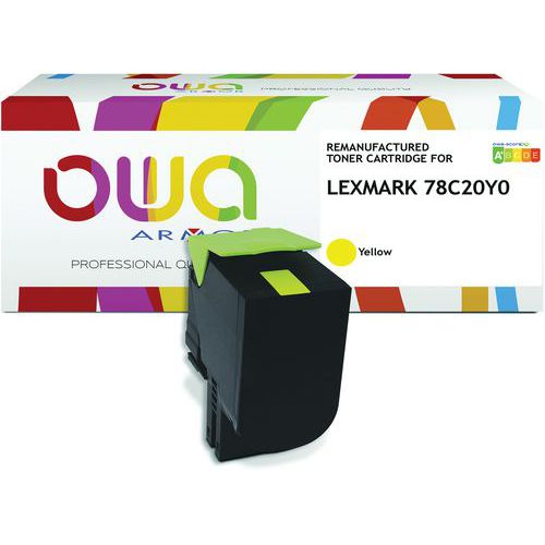 Owa - Toner remanufacturé Lexmark CS421 Jaune - 1400 pages - Compatible Laser
