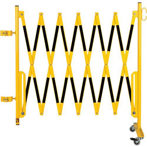 Crash Stop - Barrière de protection extensible jaune - 3975mm largeur - Intérieur - Manutention - Fixation à visser