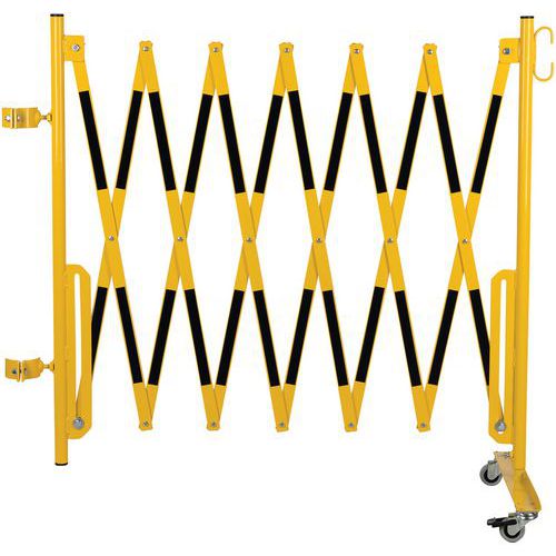 Crash Stop - Barrière de protection extensible jaune - 3965mm largeur - Fixation à visser - Idéale manutention intérieure