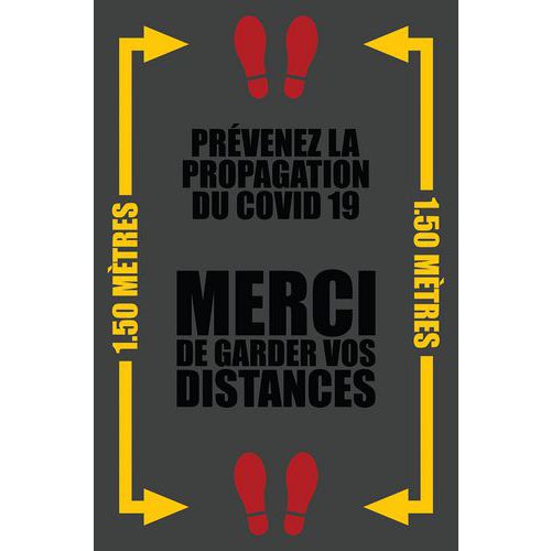 Tapis Keep Distance Gris - 120 Cm X 180 Cm - Français