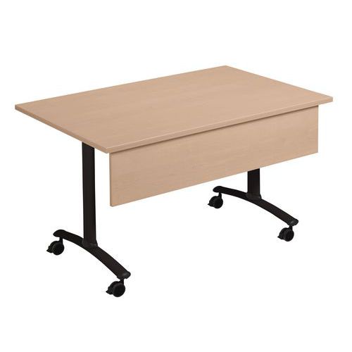 Table Pliante Axe Rectangle + Vdf 140x80 Cm Hêtre/anthracite