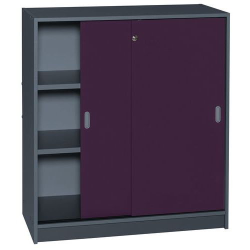 Armoire De Bureau Portes Couli Anthracite Hauteur 100 Cm 9536