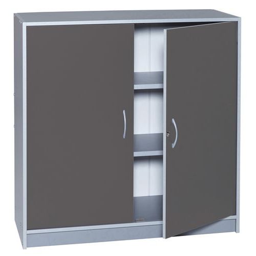 Armoire Bureau H 105cm Corps Coloris Alu Portes Coloris Anthracite