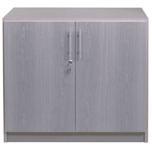 Armoire Majix 2 Portes Battantes Haut. 72 Cm Chêne Gris/alu
