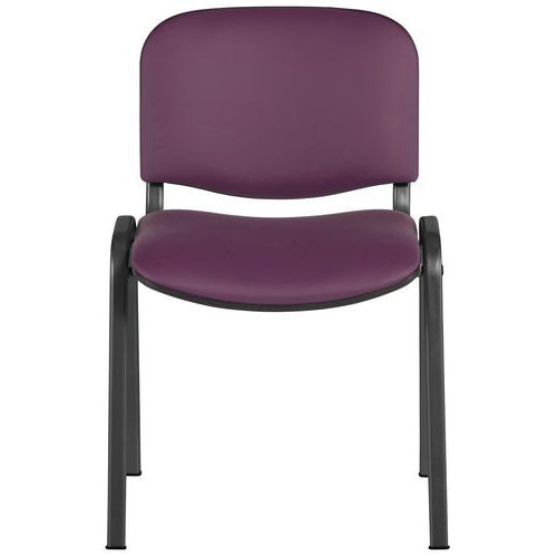 GMCE - Lot de 5 Chaises Cluny Prune PVC M1 - Empilables et Lavables - Piètement Noir Métal - 46x46x46 cm