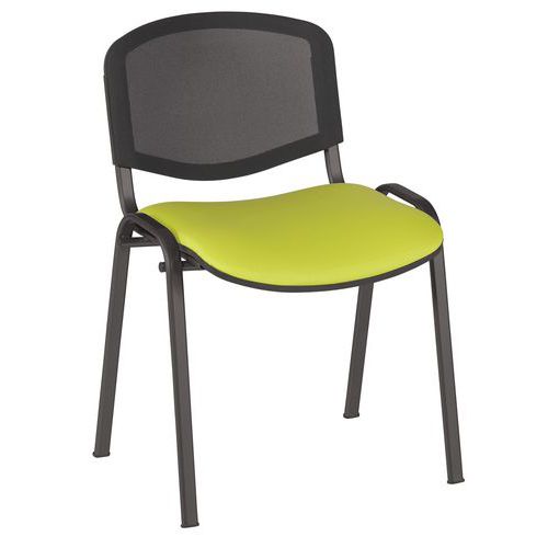 Lot de 5 - Chaises Réunion Bliz Pièt.noir Assise Pvc M1 Absynthe