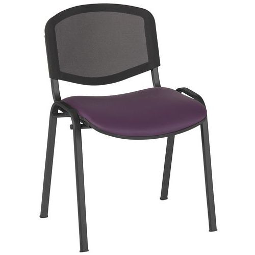 Lot de 5 - Chaises Réunion Bliz Pièt.noir Assise Pvc M1 Prune