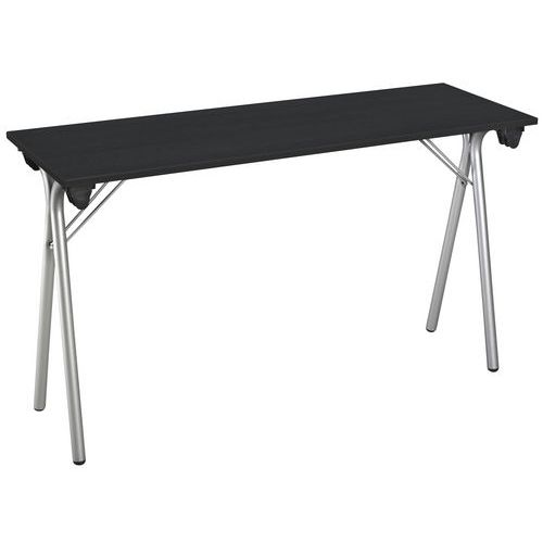Table Pliante Stage 200 X 40 Cm Frêne Noir Pied Alu