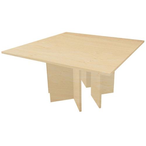 Table Carrée Pieds Croix 140 X 140 Cm Chêne Clair
