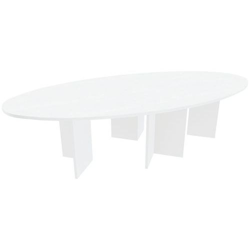 Table Ovale Pieds Croix 280 X 140 Cm Blanc