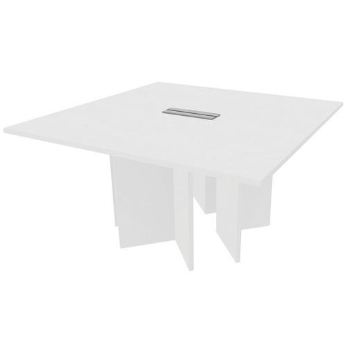 A407607 Table Carrée 140x140cm+1 Trappe Blanc
