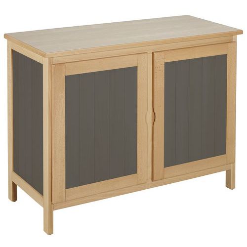Sunset Creation - Buffet Parady 2 portes - Naturel/Anthracite - Stratifié - Hêtre massif - 110.5x91x51 cm - 5 ans garantie