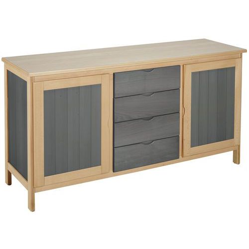 Buffet Parady 2 Pte 4 Tiroirs Structure Col Naturel/anthra.