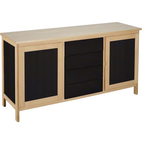 Buffet Parady 2 Pte 4 Tiroirs - Coloris Naturel / Wengé