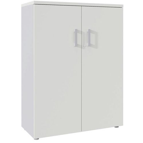 Armoire H133xl100xp45 Cm 3 Tab. Métal Argent/blanc