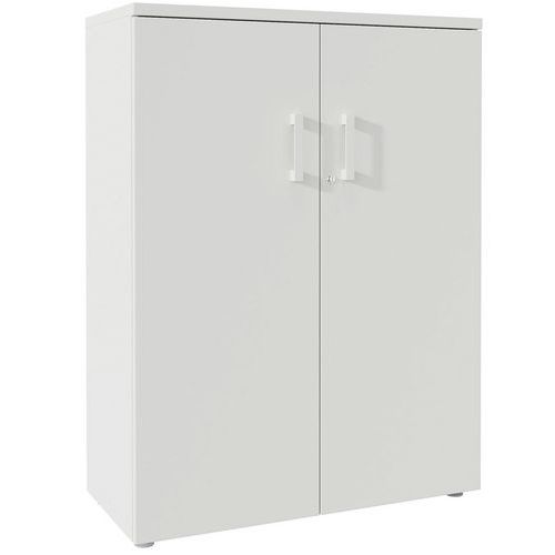 Armoire H133xl100xp45 Cm 3 Tab. Métal Blanc/blanc