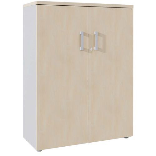 Armoire H133xl100xp45 Cm 3 Tab. Métal Argent/chêne Fil Natur