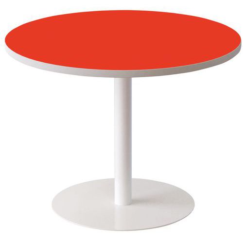 Guéridon Easy Office Bas Pied Métal Ã˜ 80 Cm Plateau Rouge
