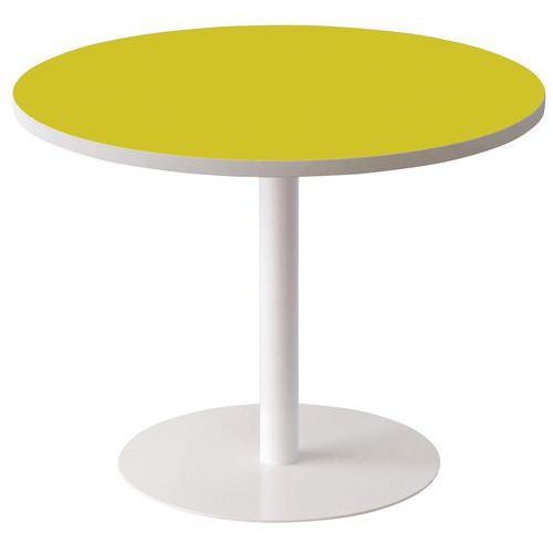 Guéridon Easy Office Bas Pied Métal Ã˜ 80 Cm Plateau Anis