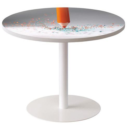 Guéridon Easy Office Bas Pied Métal Plt Crayon De Papier