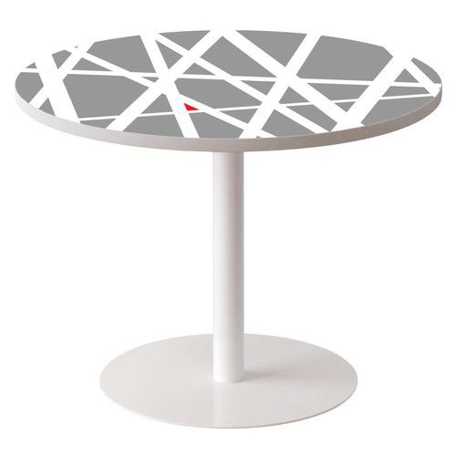 Guéridon Easy Office Bas Pied Métal Plateau Décor Street