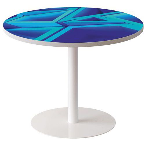 Guéridon Easy Office Bas Pied Métal Plateau Décor Triangle