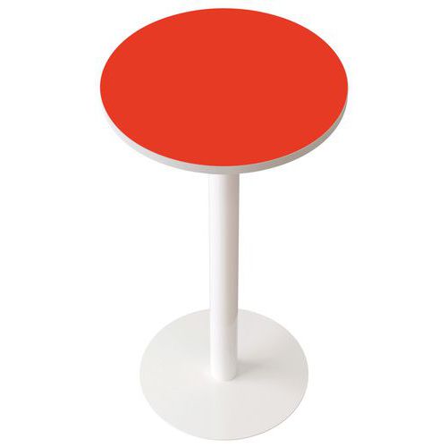Guéridon Easy Office Haut Pied Métal Ø 60 Cm Plateau Rouge