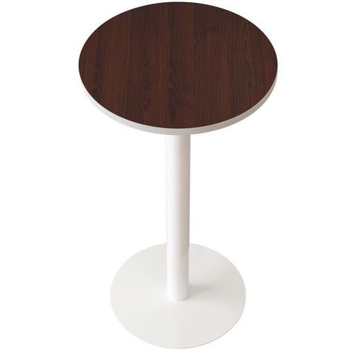 Guéridon Easy Office Haut Pied Métal Ã˜ 60 Cm Plateau Wengé