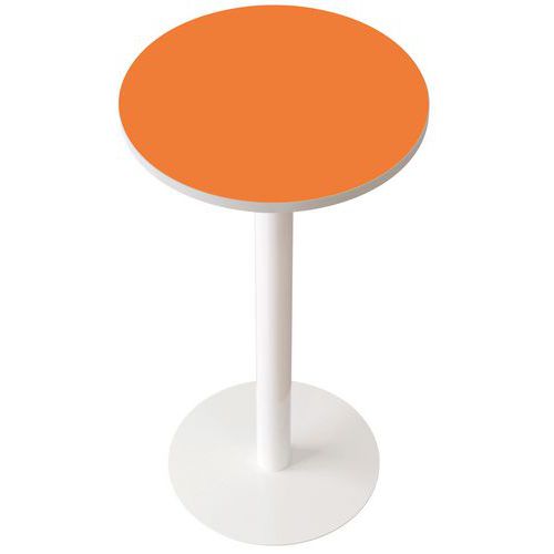 Guéridon Easy Office Haut Pied Métal Ø 60 Cm Plateau Orange