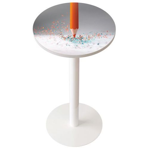 Guéridon Easy Office Haut Pied Métal Plt Crayon De Papier