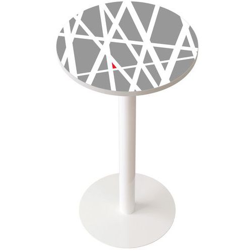 Guéridon Easy Office Haut Pied Métal Plateau Décor Street