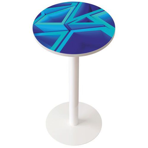 Guéridon Easy Office Haut Pied Métal Plateau Décor Triangle