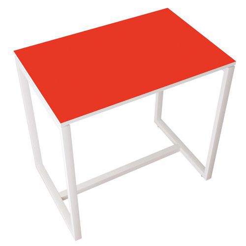 Table Réunion Haute Easy Office 4 Personnes Plateau Rouge