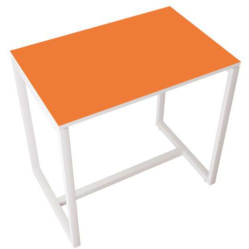Table Réunion Haute Easy Office 4 Personnes Plateau Orange