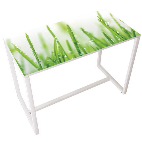 Table Réunion Haute Easy Office 6 Pers. Plateau Décor Nature