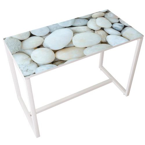 Table Réunion Haute Easy Office 6 Pers. Plateau Décor Galets