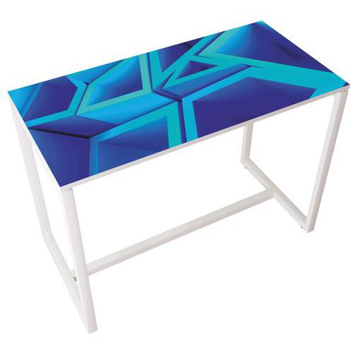Table Réunion Haute Easy Office 6 Pers Plt Décor Triangle