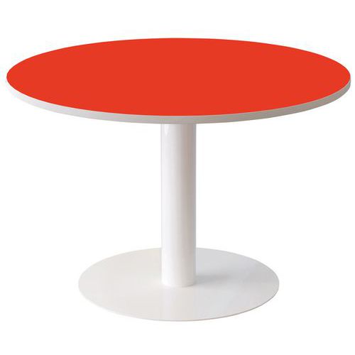 Table Ronde Ã˜ 115 Cm Easy Office Plateau Rouge